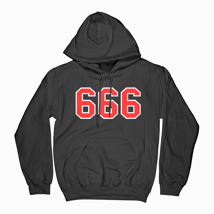 666 Red White Hoodie