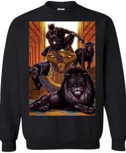 Black Panther and black lion Sweatshirt