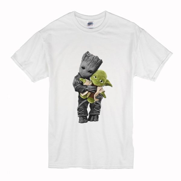 Groot hugging yoda T-shirt