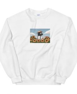 Girl And Sun Flower Comic Unisex Sweatshirt