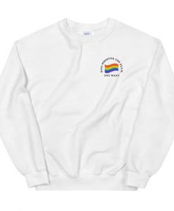 Kiss Whoever The Fuck You Want Flag Unisex Sweatshirt White