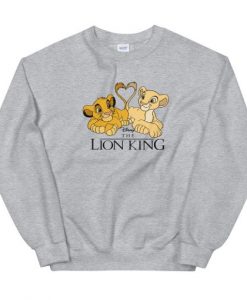 The Lion King With Love Unisex Sweatshirt Grey