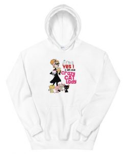 Yes I am the crazy cat lady Unisex Hoodie White