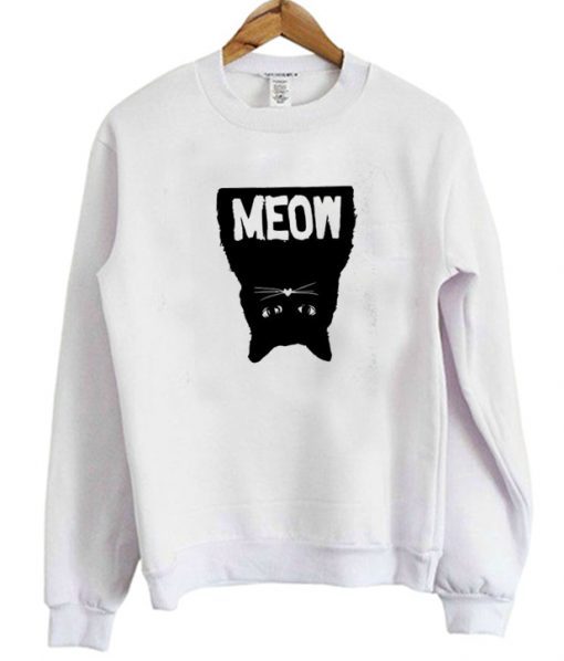 Upside Down Cat Meow Sweatshirt