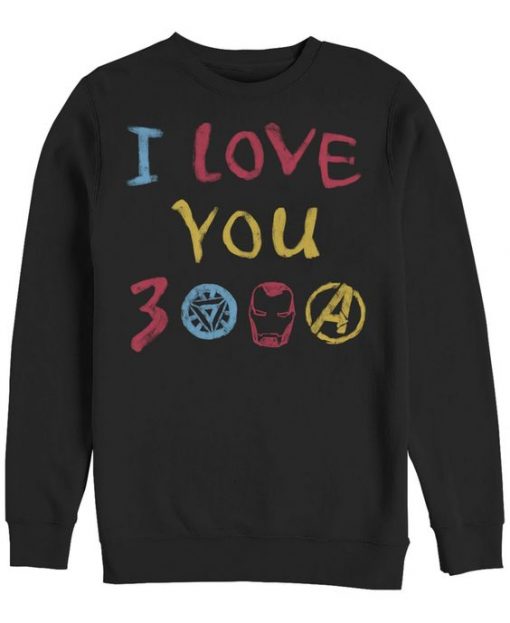 Avengers Endgame Iron Man Hand Drawn I Love You 3000 Sweatshirt