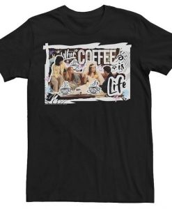 Men's Friends Coffee Doodle Portrait T-shirt