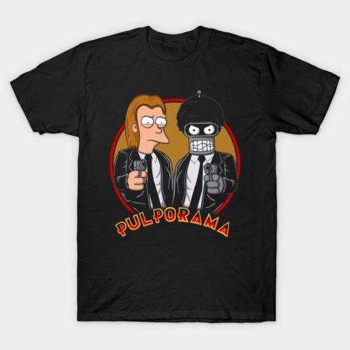 PULPORAMA Futurama and Pulp Fiction Mashup T-Shirt