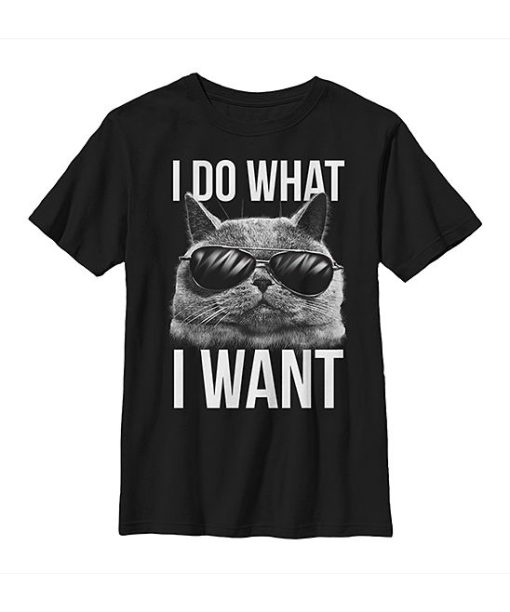 I Do What I Want Sunglasses Cat T-shirt