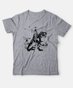 Jesus Riding Dinosaur Ufo Bigfoot Funny Offensive T-Shirt