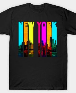 Retro New York Cityscape Skyline T-Shirt