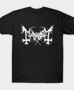 Mayhem Band Merchandise White Logo T-shirt