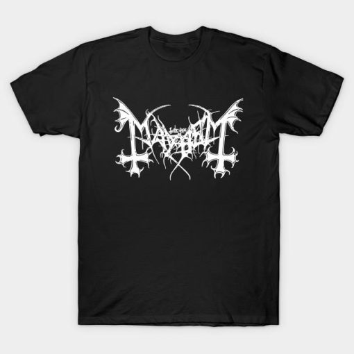 Mayhem Band Merchandise White Logo T-shirt