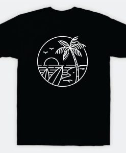 Surf Beach Line Art T-shirt