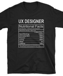 UX Designer Nutritional Facts T-shirt