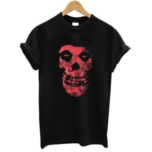 Ashton Irwin Misfits Red Distressed Skull T-shirt