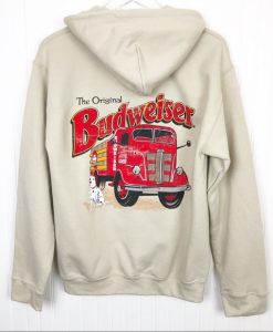 Budweiser Beer Distressed Graphic Hoodie Back